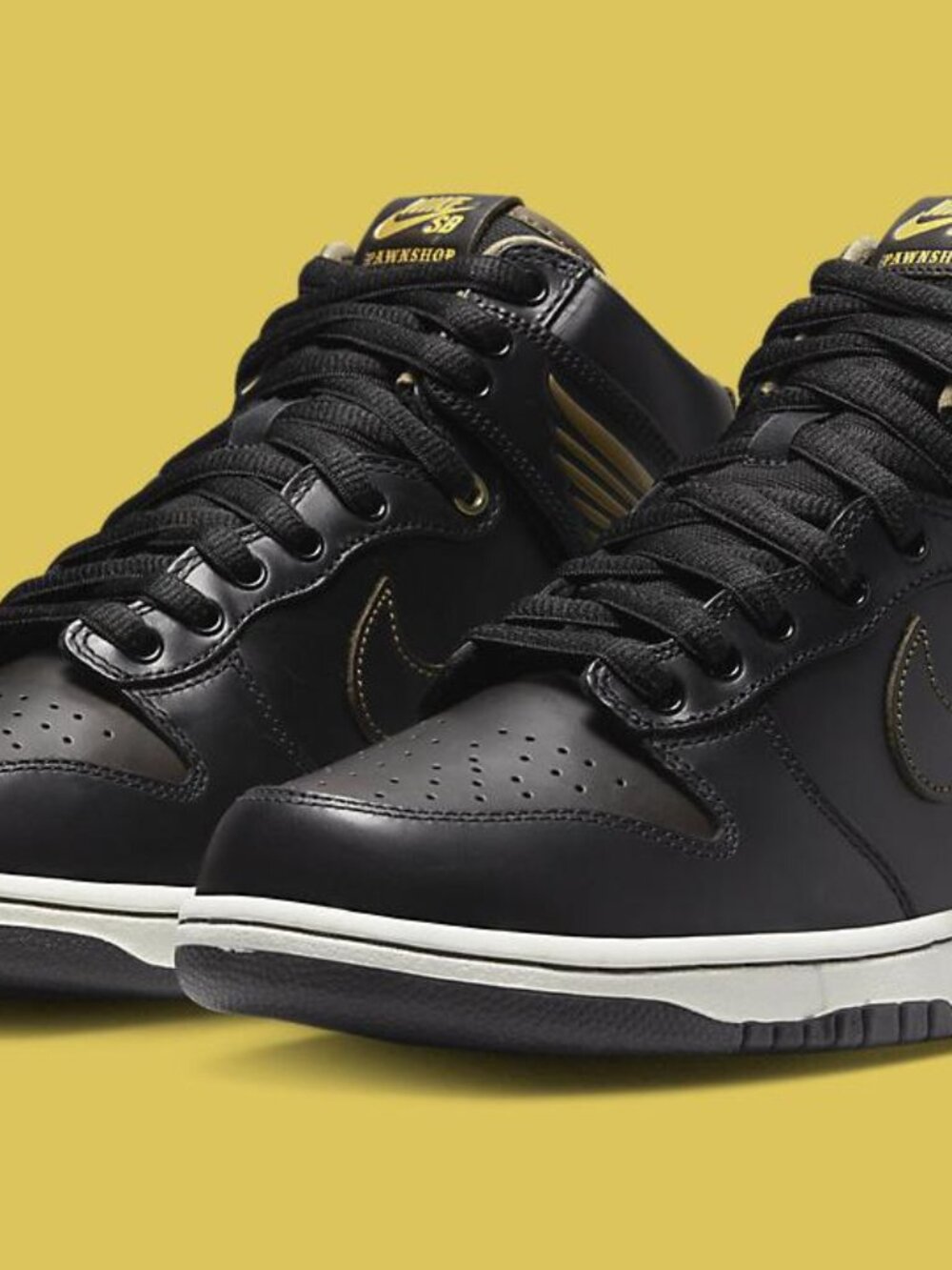 NWOB Nike SB Dunk High Pawnshop Skate Co "Old Soul" black gold size 7.5 - Picture 9 of 11